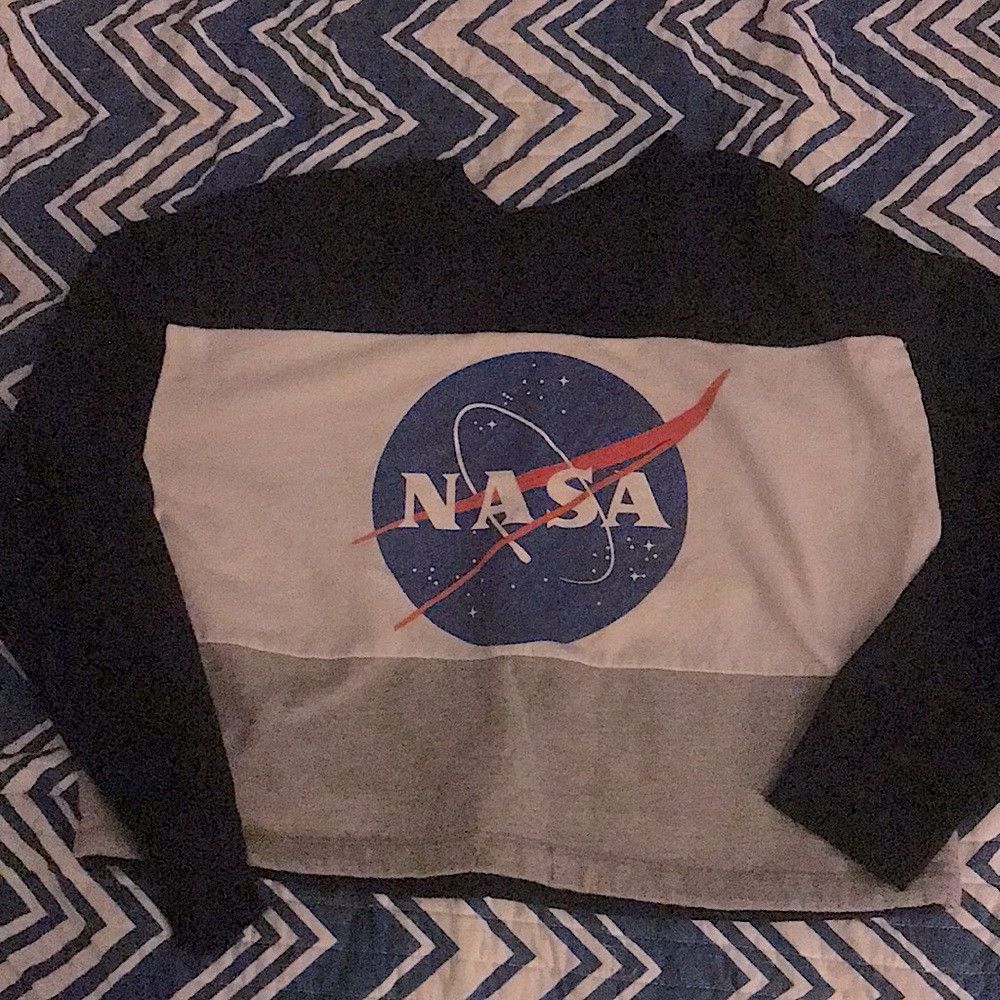 NASA Cropped Crewneck Sweatshirt